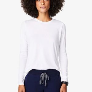 Figs White Super Soft Longsleeve Underscrub Top